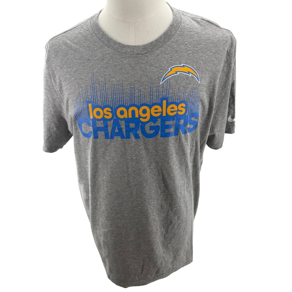 Nike Los Angeles Chargers NFL Tee Shirt Mens Large Grey Heather NEW